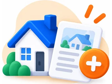 Déposer une annonce immobilière gratuite en France, maison, appartement ou terrain à vendre ou à louer — illustration d'une maison et d'un formulaire d'annonce avec un bouton d'ajout